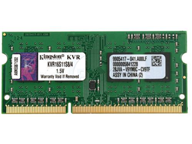 MEMORIA 4GB (1X4GB) KINGSTON, P/LAPTOP, SODIM 1600MHZ, PC3-12800, NO-ECC.