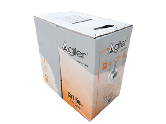 ROLLO DE CABLE UTP AGILER, 1000 PIES, CAT-5E. CERTIFICADO UL  24 AWG/4P   GRIS