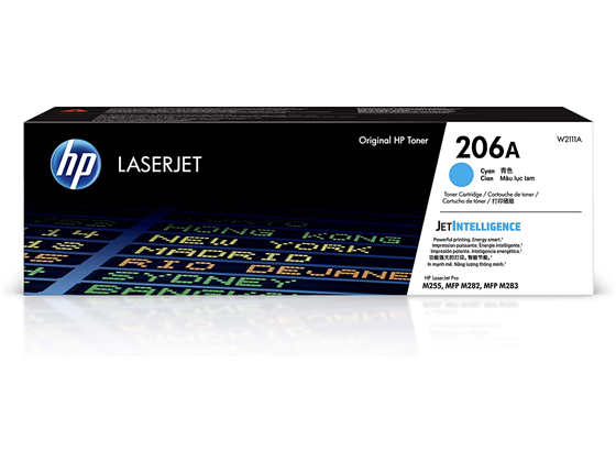 TONER HP 206A - W2111A - CYAN - 1,250 PAGINAS - PARA IMPRESORA COLOR LASERJET - M255DW - M255NW - M282FDW - M282NW - M283NW - M283FDW