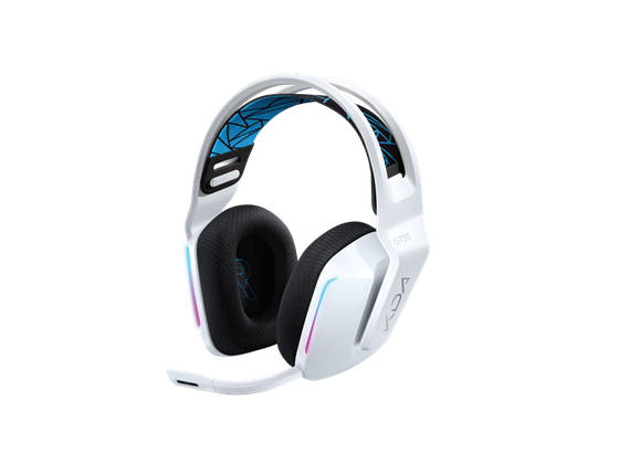 AUDIFONO CON MICROFONO LOGITECH G733 LIGHTSPEED WIRELESS RGB GAMING HEADSET, COLOR KDA, RESPUESTA DE FRECUENCIA: 100 HZ - 10 KHZ, DURACION HASTA 20 HORAS CON ILUMINACION PREDETERMINADA, PESO 278 G.