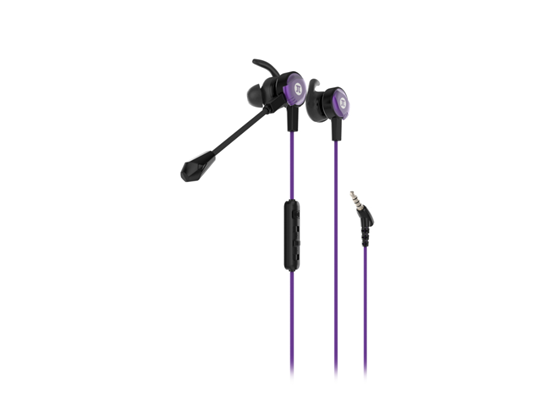 AUDIFONO CON MICROFONO PRIMUS ARCUS 90T, GAMING, MICROFONO DESMONTABLE, CONTROL DE VOLUMEN, IN EAR, COMPATIBLE CON PC, CONSOLAS Y LAPTOPS, NEGRO/MORADO (PHS-90)