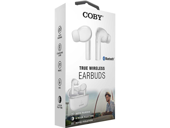 AUDIFONO CON MICROFONO COBY EARPODS BLUETOOTH, BLANCOS, (CETW516WHT)