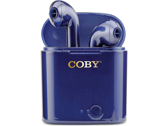 AUDIFONO CON MICROFONO COBY EARPODS BLUETOOTH, AZUL /RED (CETW512BLU)