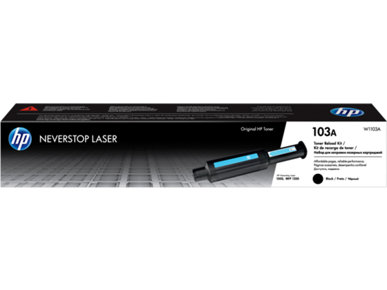 TONER DE RECARGA HP 103A - W1103A - NEGRO - 2,500 PAGINAS - PARA IMPRESORA NEVERSTOP 1000A - 1000W, 1200A Y 1200W