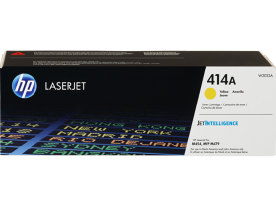 TONER HP 414A - W2022A - AMARILLO - 2,100 PAGINAS - PARA LASERJET - M454DN - M454DW - M479FDW - M479DW