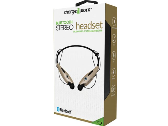 AUDIFONO CON MICROFONO CHARGEWORX BLUETOOTH, BATERIA RECARGABLE 10HRS, REDUCCION DE RUIDO, MARCADO POR VOZ, CONTROLES DE MUSICA Y TELEFONO, ALERTA VIBRADORA EN LLAMADAS, DORADO.