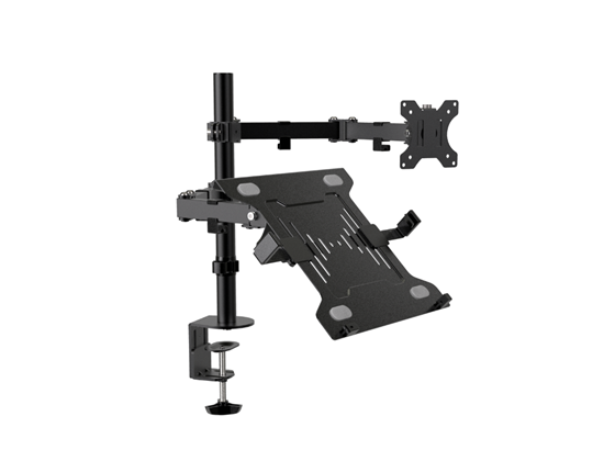 SOPORTE PARA MONITOR Y LAPTOP KLIPX, (15.6" LAPTOPS) - (13 TO 32" MONITOR)  (KMM-301)