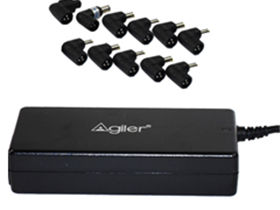 CARGADOR FUENTE PARA LAPTOP UNIVERSAL AGILER 90W AC 110V/240V CON 12 ADAPTADORES INTERCAMBIABLES (AGI-TR90A)