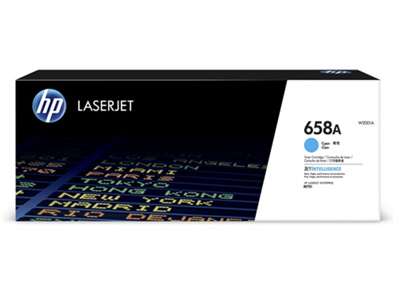 TONER HP 658A - W2001A - CYAN - 6,000 PAGINAS - PARA IMPRESORA COLOR LASERJET - M751N - M751DN