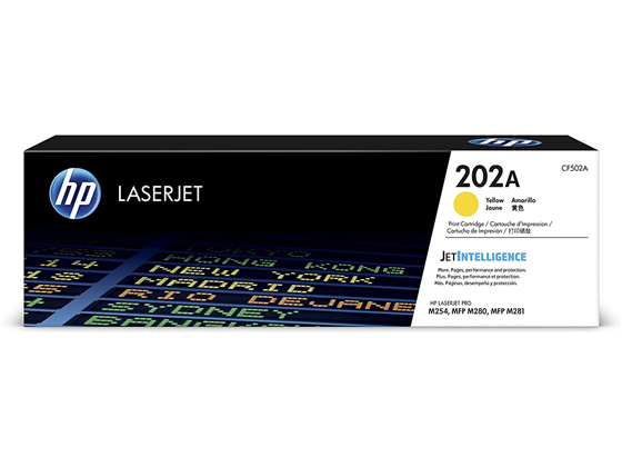 TONER HP 202A - CF502A - AMARILLO - 1,300 PAGINAS - PARA IMPRESORA COLOR LASERJET - M254, M281