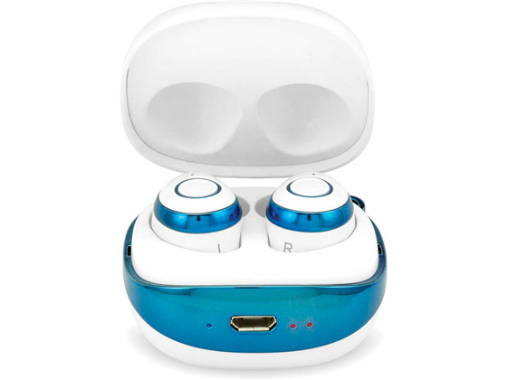 AUDIFONO INALAMBRICO COBY, BLANCO / AZUL, (CETW501WBL).