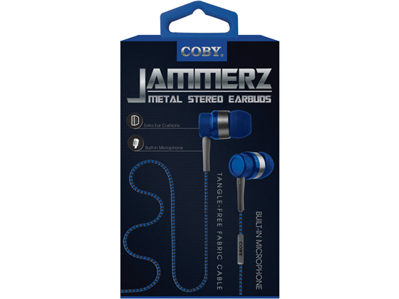 AUDIFONO CON MICROFONO COBY, ALAMBRICO, COMPATIBLE CON DISPOSITIVOS DE ENTRADA 3.5MM, MICROFONO RESPUESTA DE LLAMADA (CVE200BL).