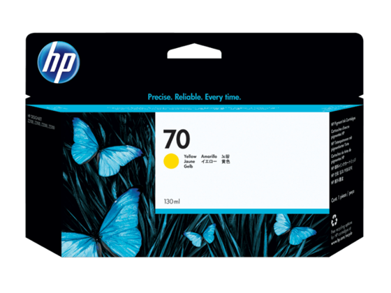 CARTUCHO HP 70 - C9454A - YELLOW - 130ML - PARA IMPRESORA HP DESIGNJET Z2100 44-IN PHOTO; HP DESIGNJET Z2100 44-IN PHOTO (Q6677C#B1K) ; HP DESIGNJET Z2100 44-IN PHOTO; HP DESIGNJET Z2100 24-IN PHOTO; HP DESIGNJET Z2100 24-IN PHOTO; HP PHOTOSMART PRO B9180 PHOTO; HP PHOTOSMART PRO B9180; HP PHOTOSMART PRO B8850 PHOTO; HP DESIGNJET Z3200 44-IN PHOTO; HP DESIGNJET Z5400 44-IN POSTSCRIPT (E1L21A#B1K) ; HP DESIGNJET Z3200 44-IN POSTSCRIPT PHOTO; HP DESIGNJET Z3200 24-IN POSTSCRIPT PHOTO; HP DESIGNJET Z3200 24-IN POSTSCRIPT PHOTO; HP DESIGNJET Z5200 44-IN PHOTO