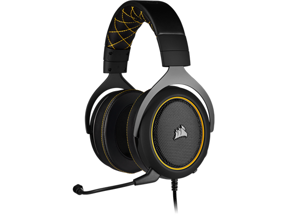 AUDIFONO CON MICROFONO CORSAIR HS60 PRO GAMING, 7.1 SOUNDROUND, MICROFONO DESMONTABLE, (1) CONECTOR 3.5" (INCLUYE ADAPTADOR), BANDA AJUSTABLE, CONTROL DE VOLUMEN Y MIC, ALMOHADILLAS ACOLCHADAS PARA LARGAS HORAS DE JUEGO, COMPATIBLE CON XBOX ONE, PS4, NINTENDO SWITCH Y PC, COLOR YELLOW, (CA-9011214-NA)