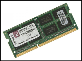MEMORIA 1GB (1X1GB) KINGSTON, P/LAPTOP, DDR3, 1333MHZ, PC3-10600, NO-ECC.