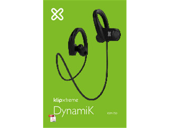 AUDIFONO CON MICROFONO BLUETOOTH KLIPX DINAMIK, DEPORTIVOS, BATERIA RECARGABLE, NEGRO, RESISTENTE AL SUDOR Y AL AGUA IP7X, REDUCION DE RUIDO, BT 5.0, 16 HORAS DE REPRODUCCION, (KSM-750)