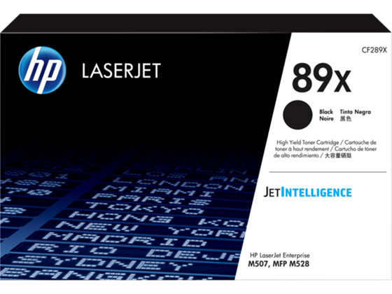 TONER HP 89X - CF289X - NEGRO - ALTO RENDIMIENTO - 10,000 PAGINAS - PARA IMPRESORA LASERJET M528C, M528Z, M507DN, M507DNG, M507N, M507X, M528DN, M528F, E52645C, E52645DN