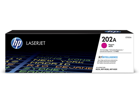 TONER HP 202A - CF503A - MAGENTA - 1,300 PAGINAS - PARA IMPRESORA COLOR LASERJET - M254, M281