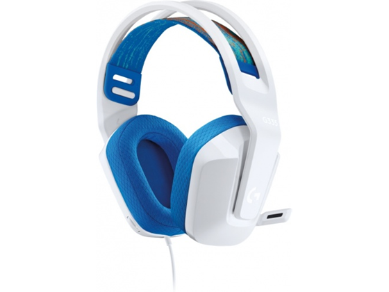 AUDIFONO CON MICROFONO LOGITECH G335 STEREO PARA GAMING, COLOR BLANCO, PESO 240 GRAMOS, 3.5 MM JACK.