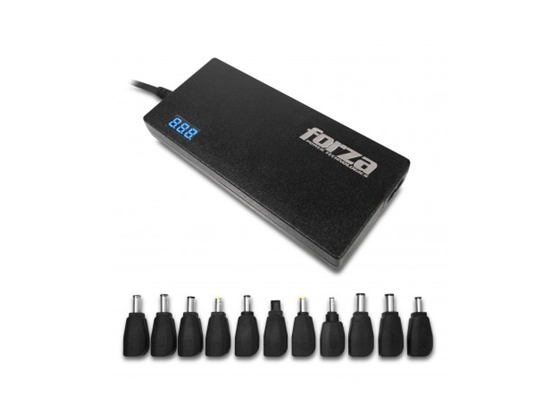 CARGADOR FUENTE PARA LAPTOP FORZA UNIVERSAL 90W AC110 - 240V CON 11 ADAPTADORES INTERCAMBIABLES (FUA-1090)
