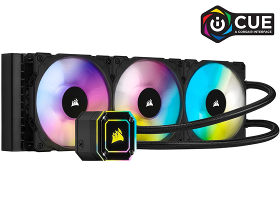 ABANICO PARA CPU CORSAIR, ICUE H150I ELITE (LIQUID COOLING) 360MM, 3X 120MM FAN COOLER, RGB LED, COMPATIBLE CON LOS INTEL 115X, INTEL 2011/2066, AMD AM3/AM2, AM4 (CW-9060048-WW)