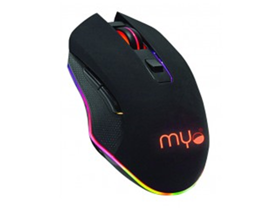 MOUSE GAMING MYO SERIE 4, 6 BOTONES, VELOCIDAD DEL MOUSE AJUSTABLE ENTRE 800 A 3200 DPI, RGB LIGHTING (MYO-GM4)