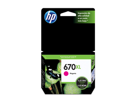 CARTUCHO HP 670XL - CZ119AL - MAGENTA - ALTO RENDIMIENTO - 8ML - PARA IMPRESORA DESKJET INK ADVANTAGE 3525 / DJ4615 / DJ3525 / DJ5525 / DJ4625