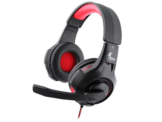 AUDIFONO CON MICROFONO XTECH IXION GAMING, 3.5MM, NEGRO / ROJO, ILUMINACION, CONTROL DE VOLUMEN (XTH-541)