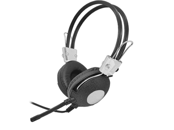 AUDIFONO CON MICROFONO AGILER ESTÉREO, CONECTOR MINI JACK 3.5", PLATEADO Y NEGRO AGI-0230