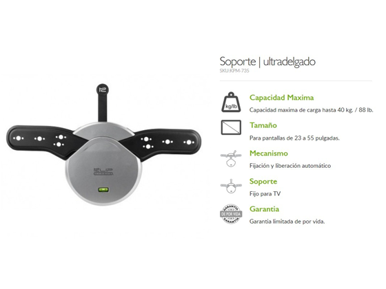 SOPORTE PARA TV/MONITOR KLIPX 23-55" (KPM-735)