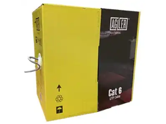 ROLLO DE CABLE UTP AGILER,  EXTERIOR 1000 PIES 23 AWG,  5.6MM 4P CAT6.