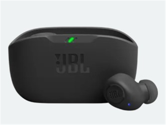 AUDIFONOS JBL VIBE EARBUDS  BLUETOOTH 5.2, 8MM DRIVER IPX54 EARBUD / IPX52 BASE, 16 OHMS,  8 HRS PLAY TIME, 24 HRS BASE (3 CARGAS), CARGA RAPIDA, TWS, HANDFREE, AMBIENT AWARE, COLOR NEGRO.