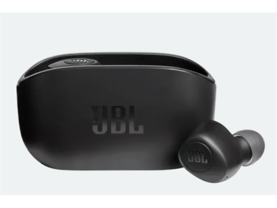 AUDIFONOS JBL VIBE 100TWS EARBUDS  BLUETOOTH 5.0, 8MM DRIVER , 16 OHMS,  5 HRS PLAY TIME,A PRUEBA DE SUDOR, CARGA RAPIDA, TWS, HANDFREE, AMBIENT AWARE, COLOR NEGRO.