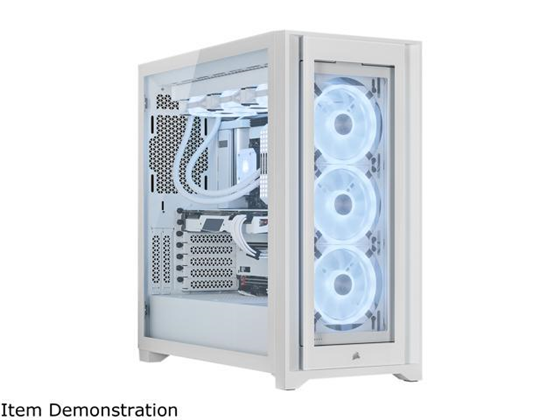 CASE CORSAIR ICUE 5000X QL EDITION, MID TOWER, WHITE, 7 EXPANSION SLOT, 4X 2.5", 2X 3.5", CRISTAL TEMPLADO EN TOPE, LATERAL Y FRENTE, INCLUYE 4 ABANICOS 120MM QL (CC-9011233-WW)