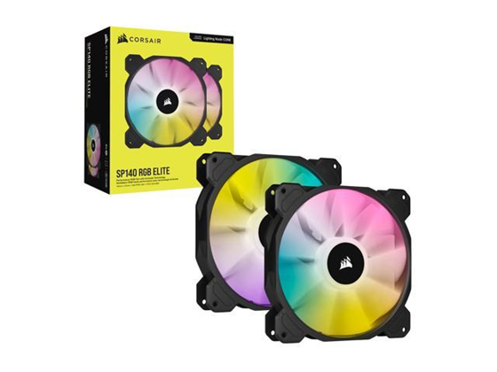 ABANICO CORSAIR SP140 140MM (DUAL PACK) RGB ELITE PERFORMANCE, PARA CASE, NEGRO (CO-9050111-WW)