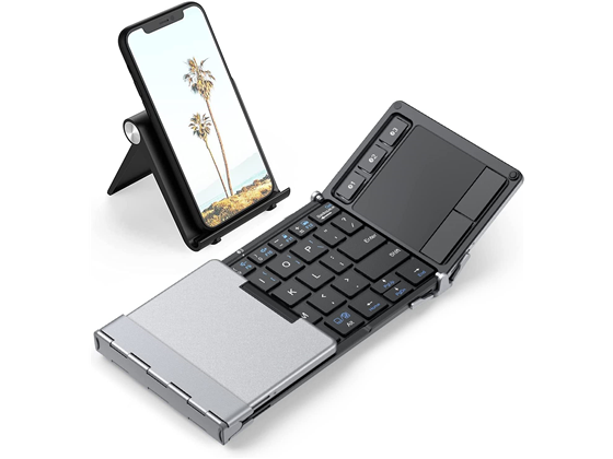 TECLADO ICLEVER PLEGABLE, BLUETOOTH, PANEL TACTIL, PLATA