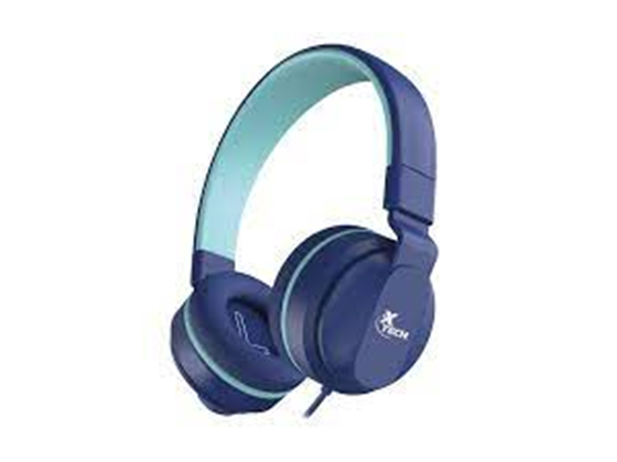 AUDIFONO CON MICROFONO XTECH AVID, 3.5MM , CONTROL DE VOLUMEN, RESISTENTE AL SUDOR, BLUE (XTH-356)