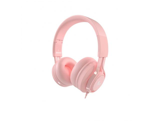 AUDIFONO CON MICROFONO XTECH CUTIE, 3.5MM , CONTROL DE VOLUMEN, RESISTENTE AL SUDOR, LIGTH PINK (XTH-355)
