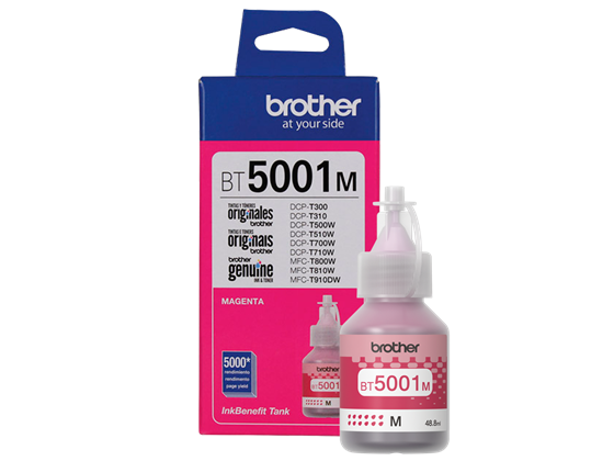 BOTELLA DE TINTA BROTHER  - BT5001M  - MAGENTA - 48.8ML - PARA IMPRESORA DCP-T420 - T520W - T720DW - T920DW
