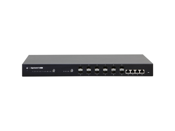 SWITCH 12 PUERTOS FIBRAS UBIQUITI EDGESWITCH MANAGEABLE  - 3 LAYER, 4 PORT GIGABITS, 1U HIGH - RACK MOUNT (ES-12F)