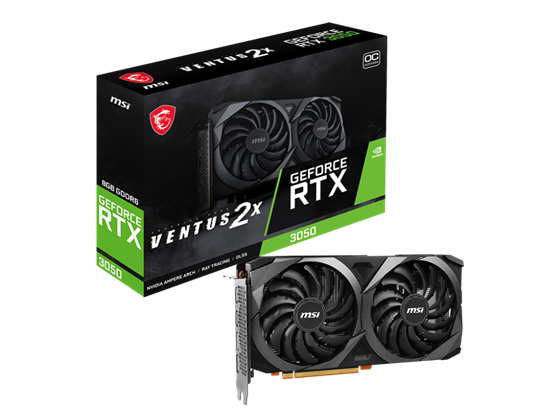 TARJETA DE VIDEO MSI GEFORCE RTX 3050 VENTUS 2X 8G OCV1 GDDR6 PCI EXPRESS
