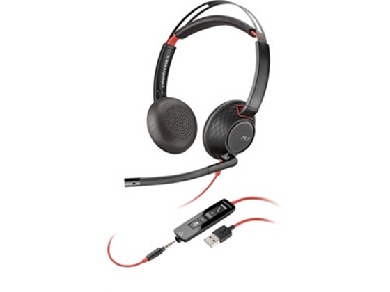 AUDIFONO CON MICROFONO POLY BLACKWIRE  5220 USB - ESTEREO - CON CONTROL DE VOLUMEN Y MICROFONO EN EL CABLE.(207576-01)