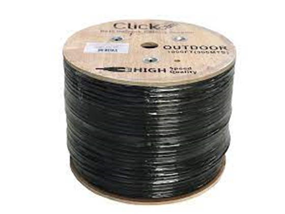 ROLLO DE CABLE UTP CLICK-CAM CAT6 1,000 PIES, 30% COBRE, 0.5MM, NEGRO, EXTERIOR (CC-CAT6CCA-OUT)