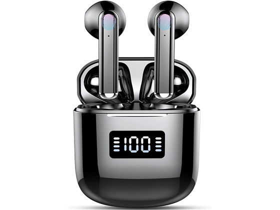 AUDIFONO CON MICROFONO XINWLD, BLUETOOTH 5.3, PANTALLA LED, 25H PLAYTIME, NEGRO