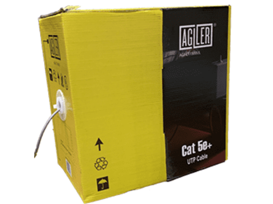 ROLLO DE CABLE UTP AGILER, 1000 PIES, CAT-5E, CCA, CERTIFICADO, 24 AWG/4P   AZUL