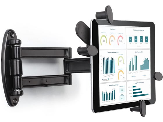 SOPORTE DE PARED PARA ITODOS PARA TABLETAS, HASTA 7"-12.9", BRAZO ARTICULADO, GIRATORIO, EXTENSION, ROTACION, NEGRO