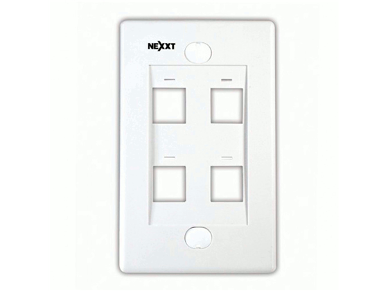 JACK WALL PLATE NEXXT 4 SALIDA ,BLANCO