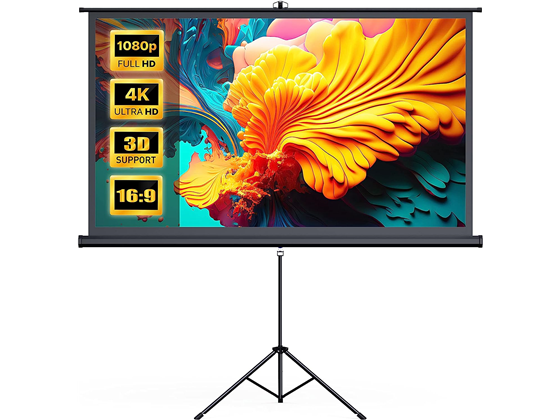 PANTALLA HYZ 100" 4K HD, 16:9, CON TRIPOD, 87.1"W X 49"H