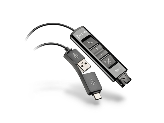 ADAPTADOR USB POLY PARA AURICULARES,  W/VOL CONTROL USB-A Y USB-C(DA85)