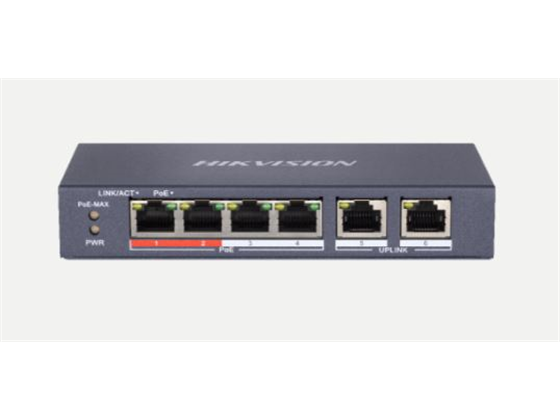 SWITCH 4 HIKVISION, NO ADMINISTRABLE, 10/100, POE,CCTV..